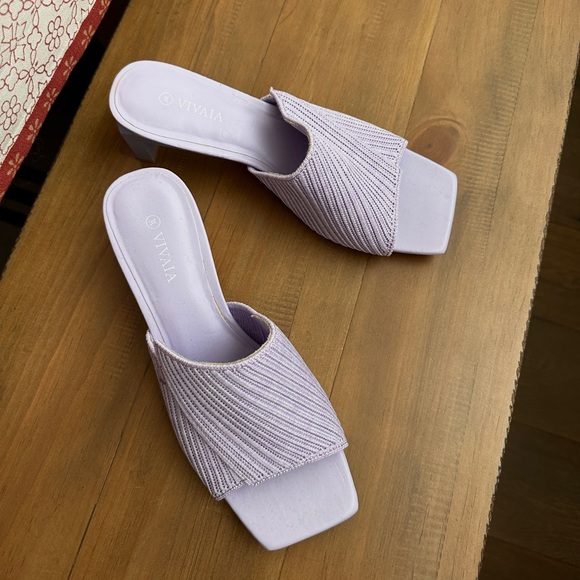 Lavender Kitten Heel Sandals - Picture 4 of 4